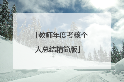 教师年度考核个人总结精简版