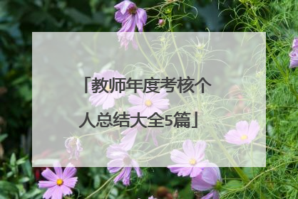 教师年度考核个人总结大全5篇