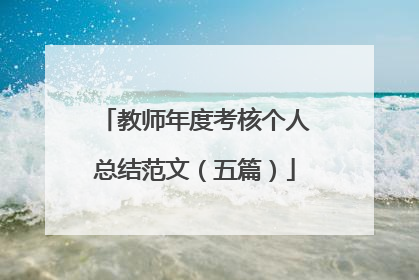 教师年度考核个人总结范文（五篇）