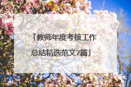 教师年度考核工作总结精选范文7篇