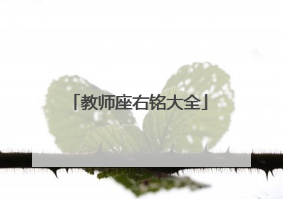 教师座右铭大全