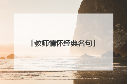 教师情怀经典名句