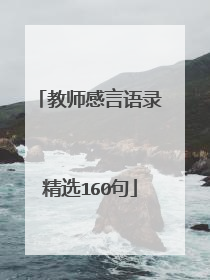 教师感言语录精选160句