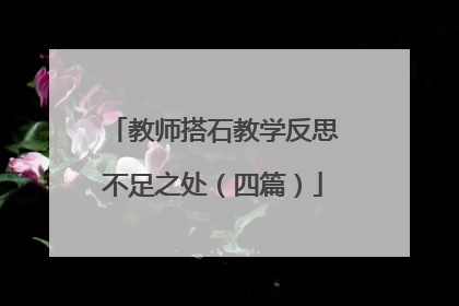 教师搭石教学反思不足之处(四篇)