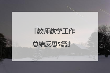 教师教学工作总结反思5篇