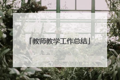 教师教学工作总结