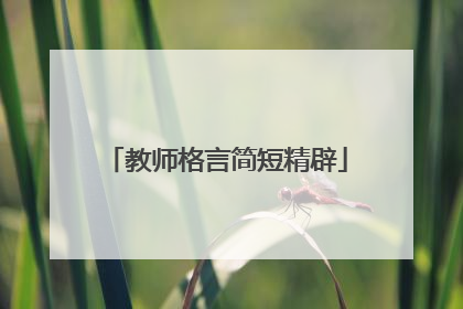 教师格言简短精辟