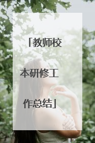 教师校本研修工作总结