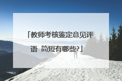 教师考核鉴定意见评语 简短有哪些?