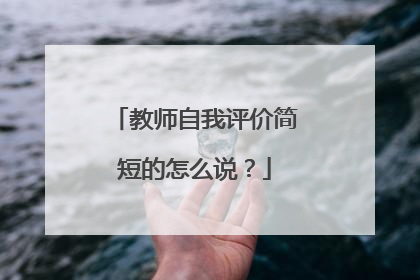 教师自我评价简短的怎么说？