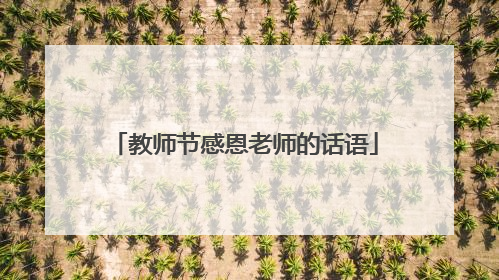 教师节感恩老师的话语