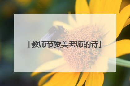 教师节赞美老师的诗