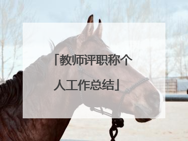 教师评职称个人工作总结