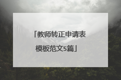 教师转正申请表模板范文5篇