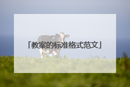 教案的标准格式范文
