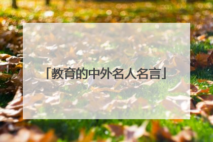 教育的中外名人名言
