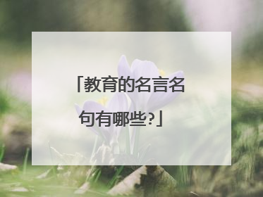 教育的名言名句有哪些?
