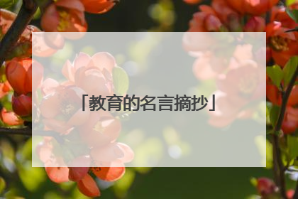 教育的名言摘抄