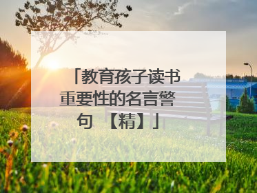 教育孩子读书重要性的名言警句 【精】