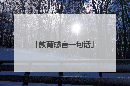 教育感言一句话