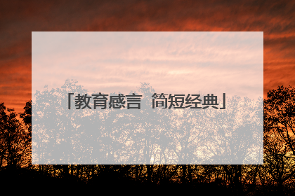 教育感言 简短经典