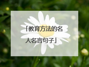教育方法的名人名言句子