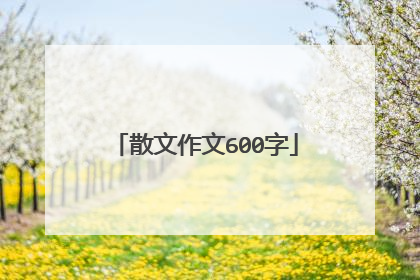 散文作文600字