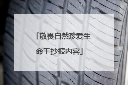 敬畏自然珍爱生命手抄报内容
