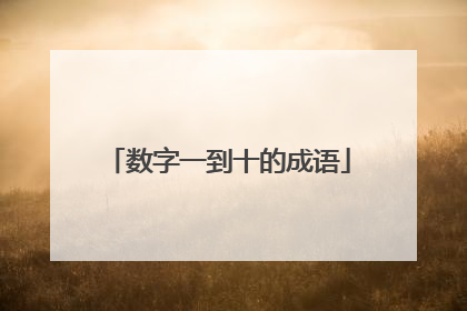数字一到十的成语