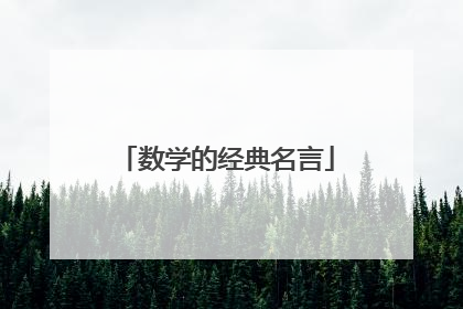 数学的经典名言