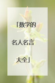 数学的名人名言大全