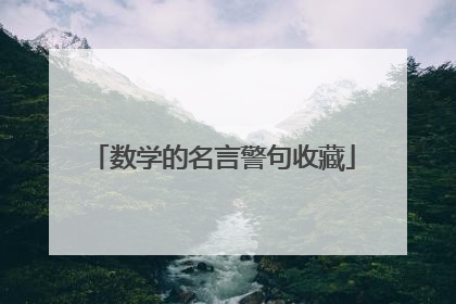 数学的名言警句收藏