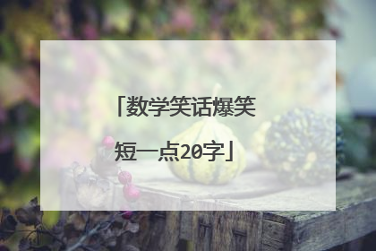 数学笑话爆笑短一点20字