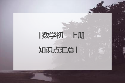 数学初一上册知识点汇总