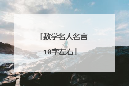 数学名人名言10字左右