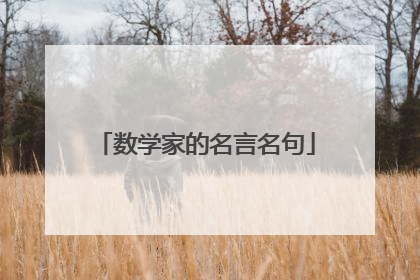 数学家的名言名句