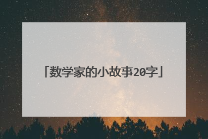 数学家的小故事20字