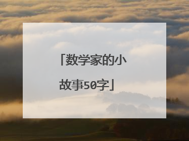 数学家的小故事50字