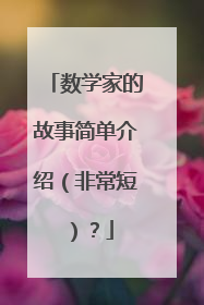 数学家的故事简单介绍（非常短）？