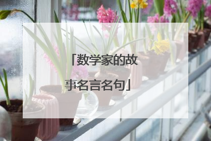 数学家的故事名言名句