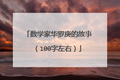 数学家华罗庚的故事（100字左右）