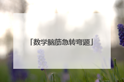 数学脑筋急转弯题