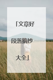 文章好段落摘抄大全