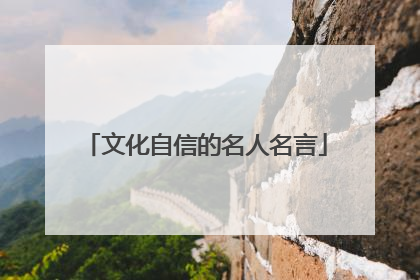 文化自信的名人名言