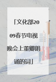 文化部2009春节电视晚会上董卿朗诵的词