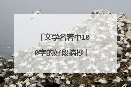 文学名著中100字的好段摘抄