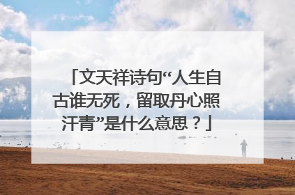 文天祥诗句“人生自古谁无死,留取丹心照汗青”是什么意思?