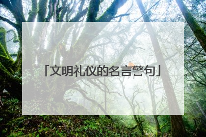 文明礼仪的名言警句