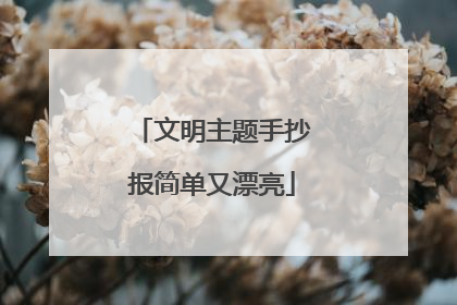 文明主题手抄报简单又漂亮