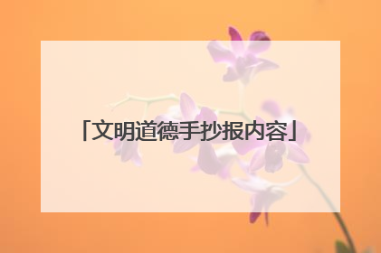 文明道德手抄报内容